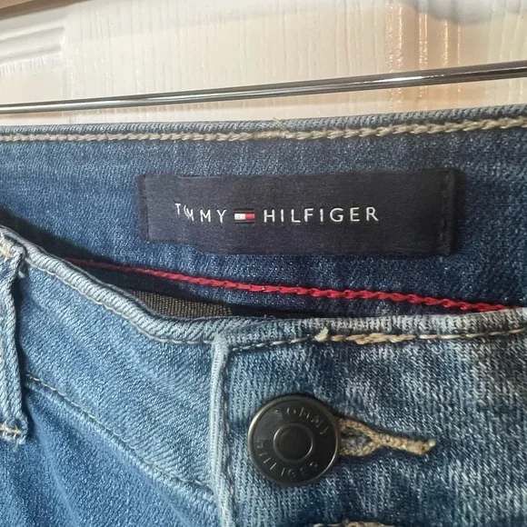 Tommy Hilfiger Blue Denim Jeans ankle raw hem straight - Picture 4 of 8